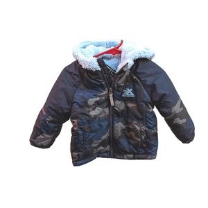 Zeroxposur 18 Month Boys Jacket Camo Puffer Coat Blue Fully Lined Waterproof New